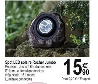 Tridôme Spot Led Solaire Rocher Jumbo offre