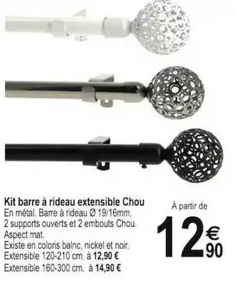 Kit Barre A Rideau Extensible Chou