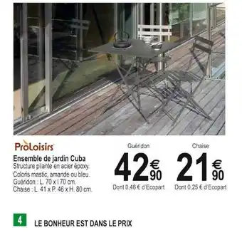 Tridôme Proloisirs Ensemble De Jardin Cuba offre