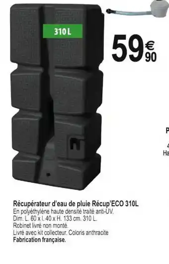Recuperateur D'eau De Pluie Recup'eco 310l