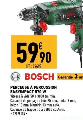 Brico Cash Bosch Perceuse A Percussion Easyimpact 570 W offre