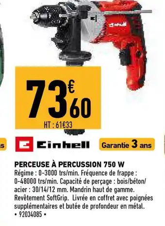 Brico Cash Einhell Perceuse A Percussion 750 W offre