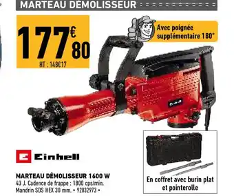 Brico Cash Einhell Marteau Demolisseur 1600 W offre