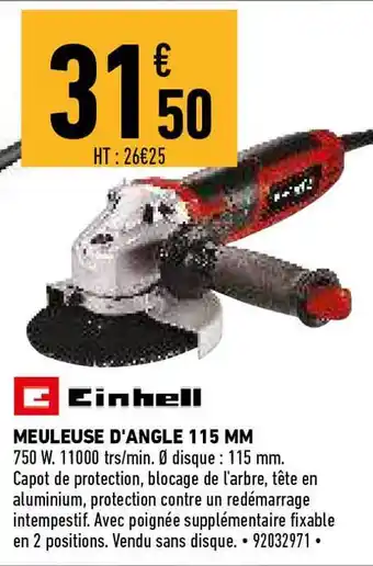 Brico Cash Einhell Meuleuse D'angle 115 Mm offre