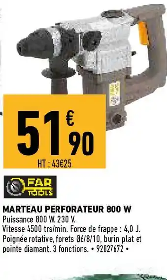 Brico Cash Marteau Perforateur 800 W offre