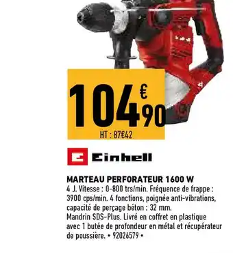 Brico Cash Einhell Marteau Perforateur 1600 W offre