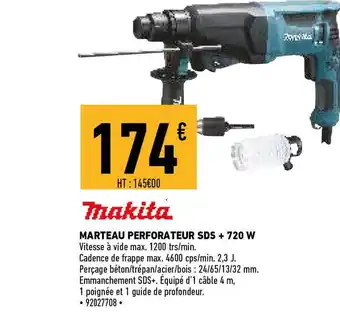 Brico Cash Makita Marteau Perforateur Sds + 720 W offre