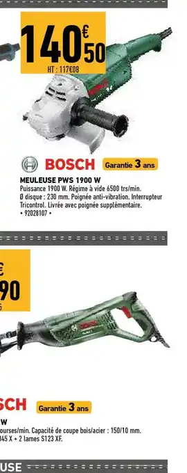 Brico Cash Bosch Meuleuse Pws 1900 W offre