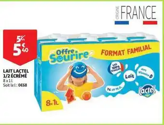 Auchan Direct Lait Lactel 1-2 Ecreme offre