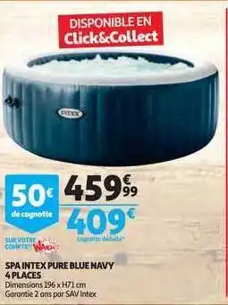 Auchan Direct Spa Intes Pure Blue Navy 4 Places offre
