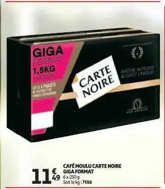 Auchan Direct Cafe Moulu Carte Noire Giga Format offre