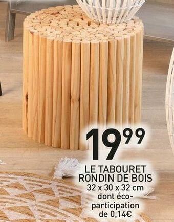 Stokomani Le tabouret rondin de bois offre