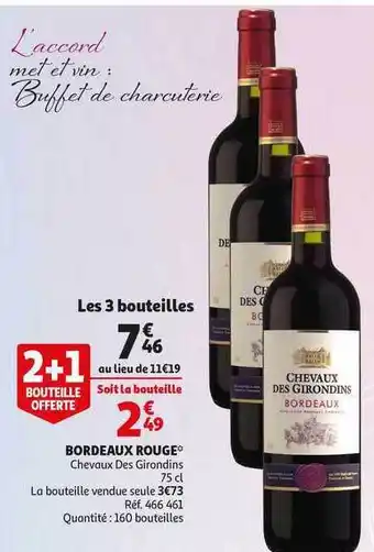 Auchan Direct Bordeaux Rouge Chevaux Des Girondins offre