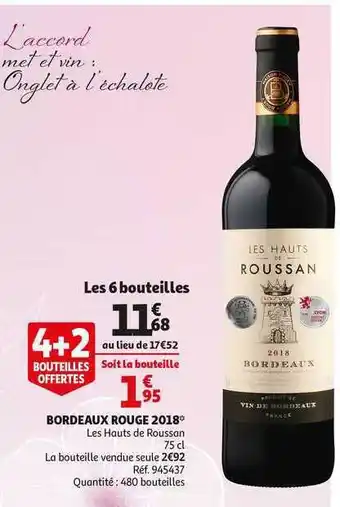 Auchan Direct Bordeaux Rouge 2018 Les Hauts De Roussan offre