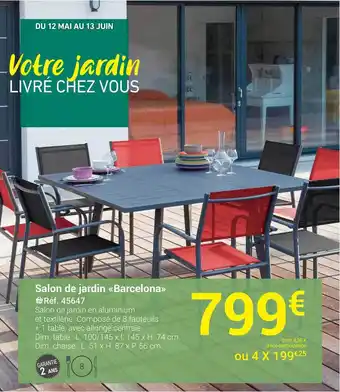 Gamm vert Salon De Jardin Barcelona offre