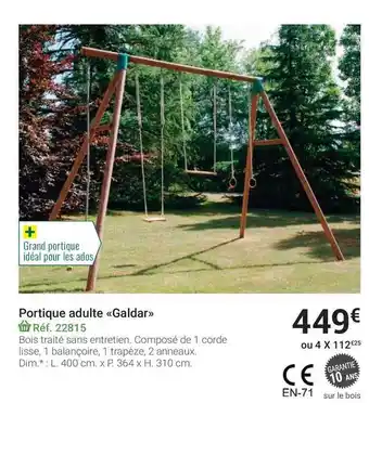 Gamm vert Portique Adulte Galdar offre