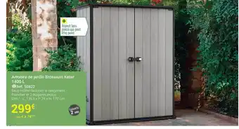 Gamm vert Armoire De Jardin Brossium Keter 1400 L offre
