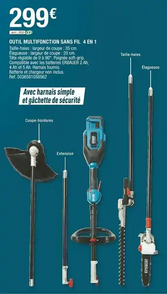Brico Dépôt Outil multifonction sans fil 4 en 1 offre