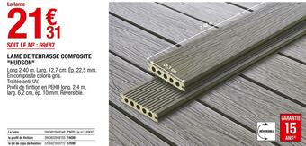 Brico Dépôt Lame de terrasse composite "hudson" offre