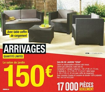 Brico Dépôt Salon de jardin "diva" offre