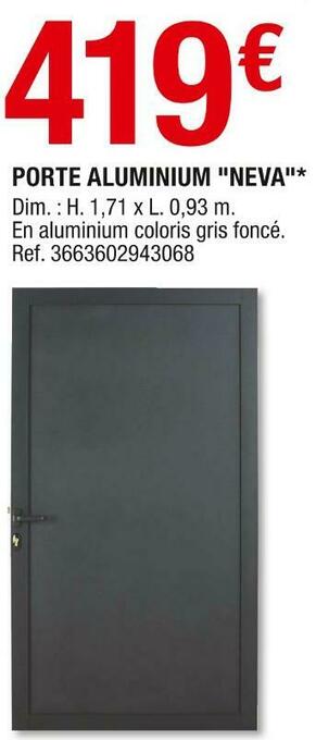 Brico Dépôt Porte aluminium "neva" offre