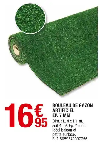 Brico Dépôt Rouleau de gazon artificiel ép. 7 mm offre