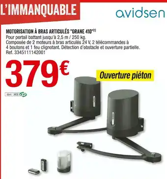 Brico Dépôt Avidsen motorisation à bras articulés "orane 410" offre