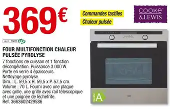 Brico Dépôt Cooke & lewis four multifonction chaleur pulsée pyrolyse offre