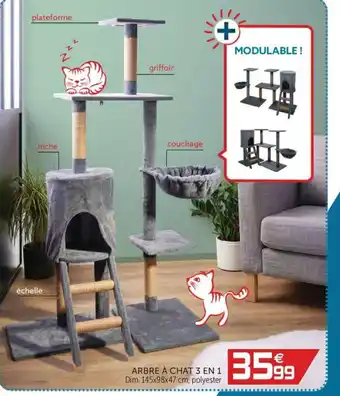 Gifi Arbre à Chat 3 En 1 offre