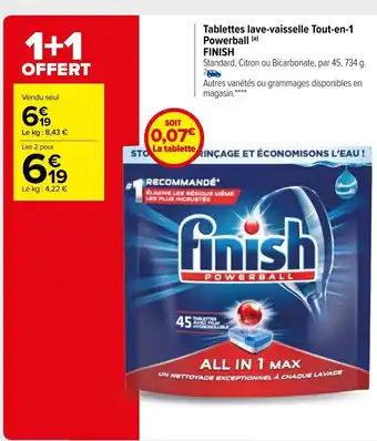 Carrefour Market Tablettes lave-vaisselle Tout-en-1 Powerball Finish offre
