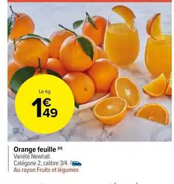 Carrefour Market Orange feuille offre