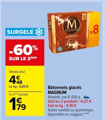 Carrefour Market Bâtonnets glacés Magnum offre