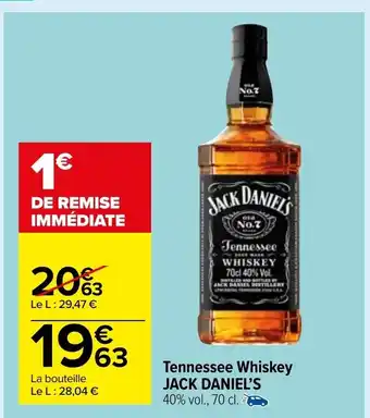 Carrefour Market Tennessee Whiskey Jack Daniel's offre