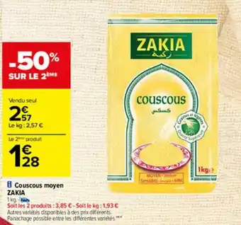 Carrefour Couscous moyen Zakia offre