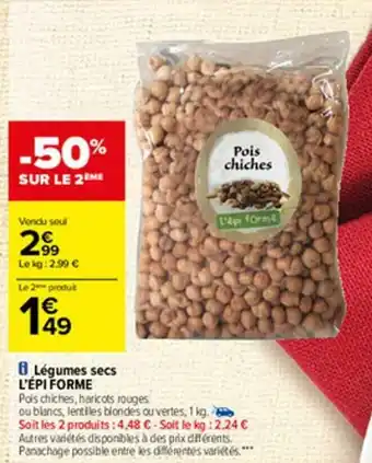 Carrefour Légumes secs L'Épi Forme offre