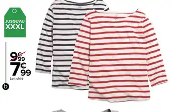Carrefour T-shirt marinière femme offre