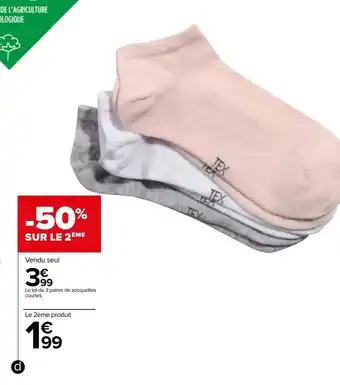 Carrefour Socquettes courtes fille ou garçon offre
