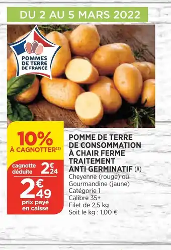 Bi1 Pomme De Terre De Consommation À Chair Ferme Traitement Anti Germinatif offre