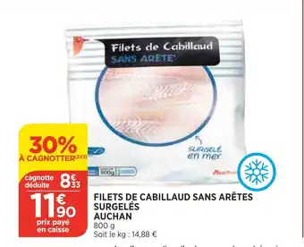 Bi1 Filets De Cabillaud Sans Arétes Surgelés Auchan offre