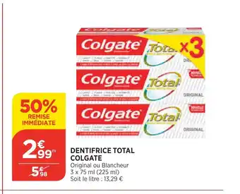 Bi1 Dentifrice Total Colgate offre