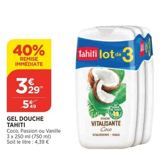 Bi1 Gel Douche Tahiti offre