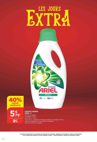 Bi1 Lessive Liquide Ariel offre