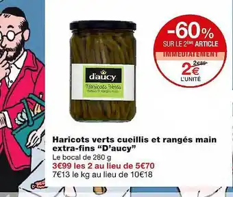Monoprix Haricots Verts Cueillis Et Rangés Main Extra-fins offre