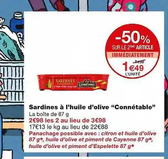 Monoprix Sardines à L'huile D'olive offre