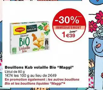 Monoprix Bouillons Kub Volaille Bio offre