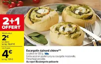 Carrefour Escargotin épinard chèvre offre