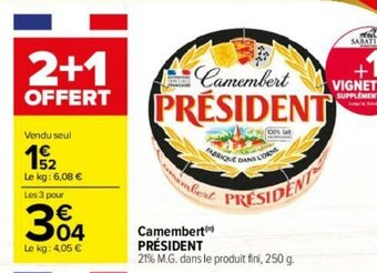 Carrefour Camembert président offre