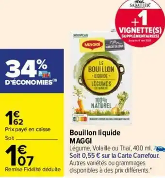 Carrefour Bouillon liquide MAGGI offre