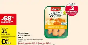 Carrefour Plats cuisinés le bon végétal HERTA offre