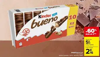 Carrefour KINDER bueno lait offre
